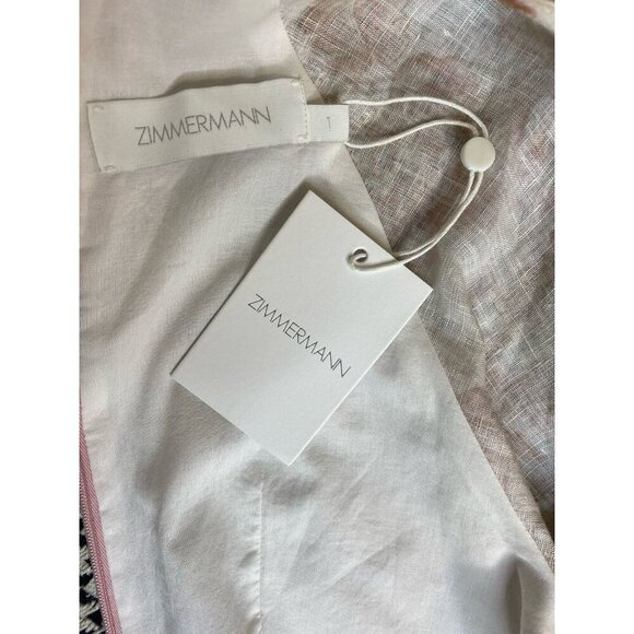 NWT Zimmermann Lyre Wrap Billow Mini Dress US 6 Linen Ruffle Long Sleeve $795 - Picture 12 of 16